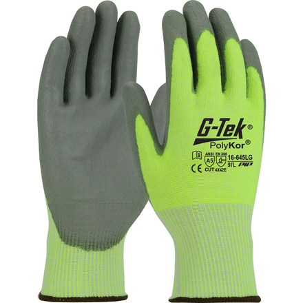 Gants PolyKor Jaune haute visibilité - Lot de 12 - G-TEK - 16-645LG