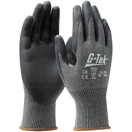 Gants doublure XREY enduction nitrile mousse Gris foncé - Lot de 12 - G-TEK - 16-754