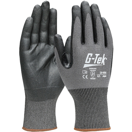 Gants doublure HPPE/acier nitrile mousse PolyKor gris foncé - Lot de 12 - G-TEK - 16-856