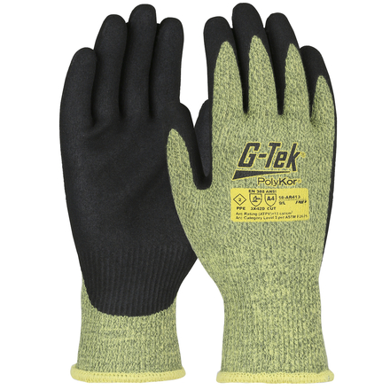 Gants doublure aramide enduction neoprene mousse jaune - Lot de 6 - G-TEK - 16-AR413