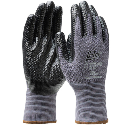 Gants doublure B-COMB enduction nitrile 3RX gris - Lot de 12 - G-TEK - 31-354R