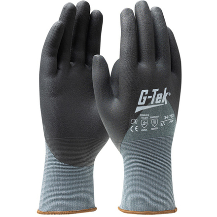 Gants doublure nylon/spandex nitrile mousse vert foncé - Lot de 12 - G-TEK - 34-753