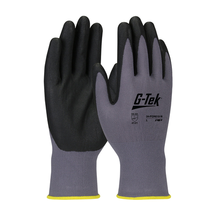 Gants doublure nylon nitrile mousse oeko tex gris - Lot de 12 - G-TEK - 34-FGN018/N