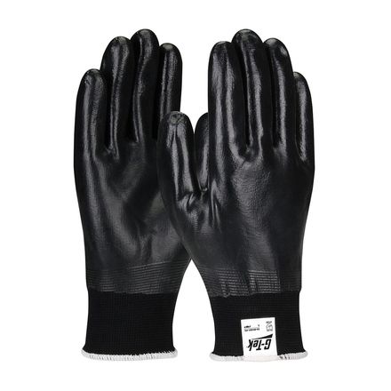 Gants doublure nylon enduction nitrile main noir - Lot de 12 - G-TEK - 34-M1001/FC