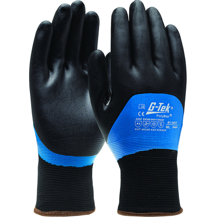 Gants doublure acrylique nitrile mousse PolyKor noir - Lot de 6 - G-TEK - 41-1417