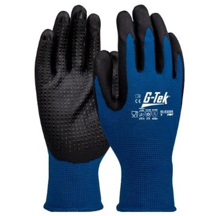 Gants doublure acrylique/polyester nitrile mousse bleu - Lot de 12 - G-TEK - 41-E1335