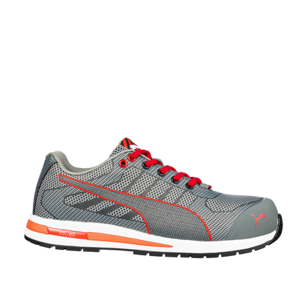 Chaussures de sécurité basses S1P XELERATE KNIT gris/rouge - PUMA SAFETY - 643070