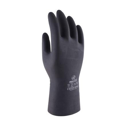 Gants NEO300 néoprène résistant aux produits chimiques noir - Lot de 10 - UCI - G/NEO300/BK
