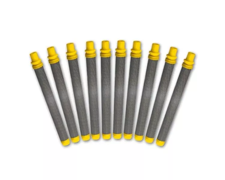 Filtre crosse jaune 100 mailles pour pistolets Airless - par 10 - WAGNER - 97023