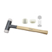 MAILLET SANS REBOND Ø30 MM 1 EMBOUT NYLON PLAT 1 ARRONDI MANCHE HICKORY - JOUANEL INDUSTRIE - MARAR30R