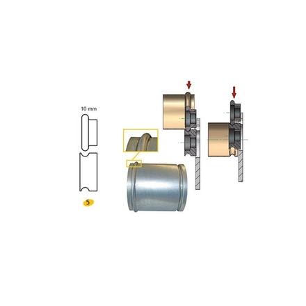 JEU DE MOLETTES N° 5 MOULURE DE 10 MM POUR BORDEUSE SB5 - JOUANEL INDUSTRIE - SB5MOL5