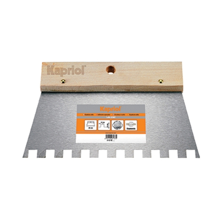 SPATULE À COLLE DENTÉE CARRÉE 10x10MM MANCHE BOIS - KAPRIOL - 23187