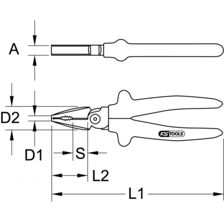 Pince universelle isolée 1000V, L.165 mm KSTOOLS - 1121278