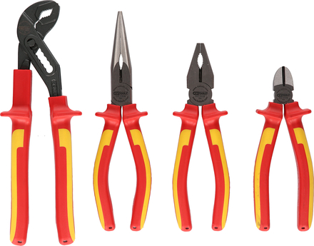 Jeu de 4 pinces isolées à poignée bi-composant KS TOOLS - 117.1100
