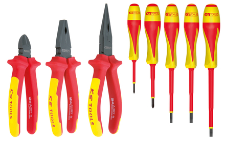 Jeu de pinces et tournevis à poignée bi-composant - 8 pcs KS TOOLS - 117.1105