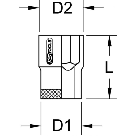 Douille isolée 12 pans 1/2