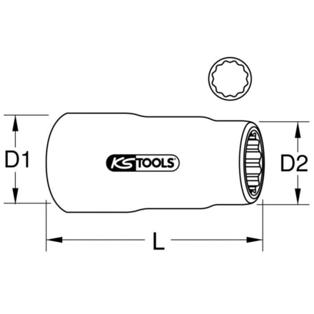 Douille isolée 3/8'' 12 pans, 21 mm KSTOOLS - 1173846