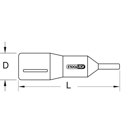 Douille tournevis 6 pans isolée 3/8'' - 4 mm, L. 116 mm KSTOOLS - 1173867