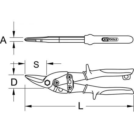 Cisaille à tôle, coupe à droite KSTOOLS - 1180147