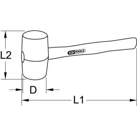 Maillet caoutchouc avec tête blanche, 735g KSTOOLS - 1401236
