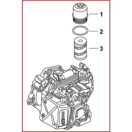 Clé pour filtre à huile de boite de vitesses DSG pour moteur Common Rail, 1/2'' - 24 mm - L.101 mm KSTOOLS - 1509202