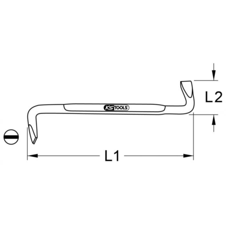 Clé mâle contre-coudée Fente, 5,5 mm KSTOOLS - 1512676