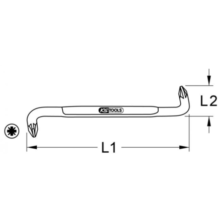 Clé mâle contre-coudée POZODRIV® PZ1-PZ2 KSTOOLS - 1512683