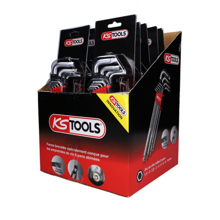 Display de 10 jeux de 9 clés mâles pour vis abimées 6 pans KSTOOLS - 151.2800D