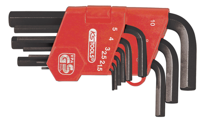 Jeu de 9 clés mâles courtes brunies, 6 x 6 pans KS TOOLS - 151.3211
