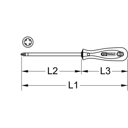 Tournevis INOX POZIDRIV®, PZ2 - L.100 mm KSTOOLS - 1531041