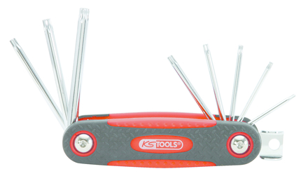 Jeu de 8 clés mâles TORX® percé sur monture KS TOOLS - 158.3530