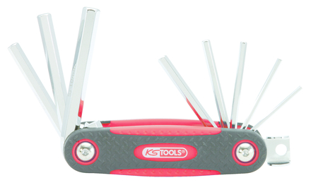 Jeu de 8 clés mâles 6 pans sur monture KS TOOLS - 158.3540