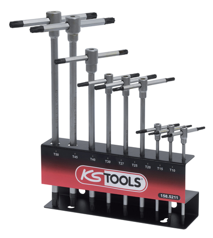 Présentoir de clés TORX à poignée en T, 9 pièces KS TOOLS - 158.5211