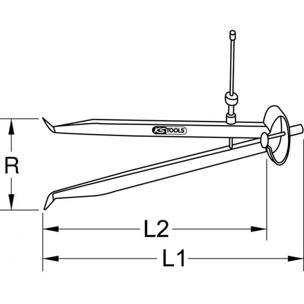 Compas d’intérieur à ressort, rayon 200 mm KSTOOLS - 3000422