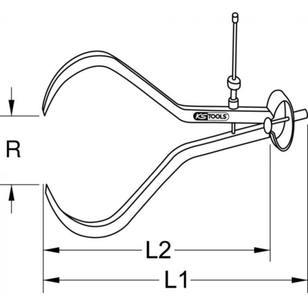 Compas d’épaisseur d’extérieur à ressort, rayon 235 mm KSTOOLS - 3000427