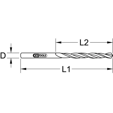 Lot de 5 forets HSS laminés en métal, Ø10,3 mm KSTOOLS - 3301103