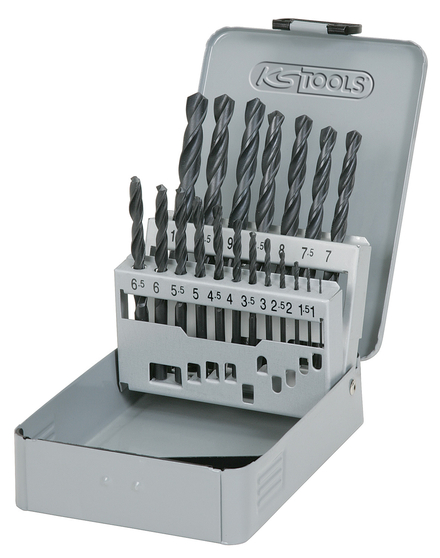 Coffret de 19 forets HSS laminés, Diam.1,0-10,0 mm KS TOOLS - 330.1610