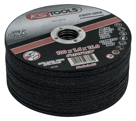 Disques à tronçonner Diam.100 mm par 25 pcs KS TOOLS - 337.2010