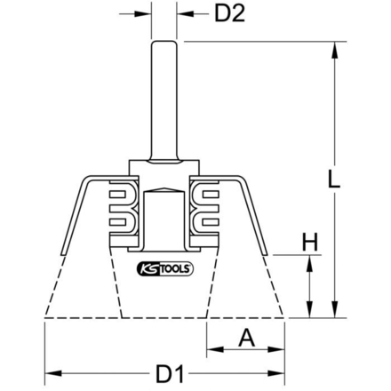 Brosse boisseau acier 0,3 mm, Ø 38 mm KSTOOLS - 3400001