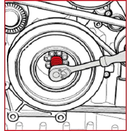 Boulon adaptateur de poulie du vilebrequin KSTOOLS - 4009043