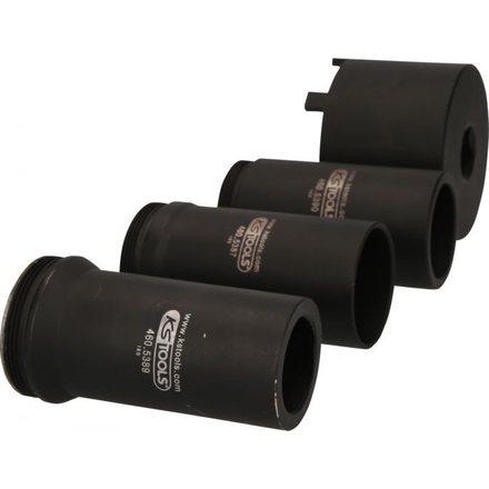 Jeu de douilles à 6 ergots Ø 75 mm avec 3 tubes de centrage pour Mercedes, 4 pcs KSTOOLS - 4605635