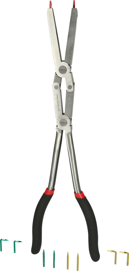 Pince à circlips intérieurs à double articulation avec pointes interchangeables, L. 345mm KS TOOLS - 500.7015