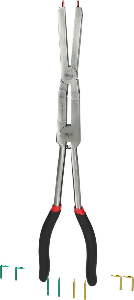 Pince à circlips extérieurs à double articulation avec pointes interchangeables, L. 345mm KS TOOLS - 500.7035