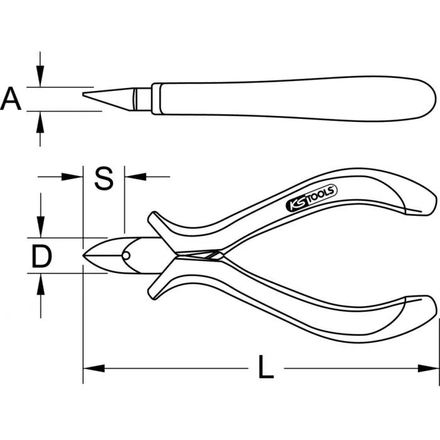 Pince électronique coupante diagonale tête ronde, 120 mm KSTOOLS - 5007080