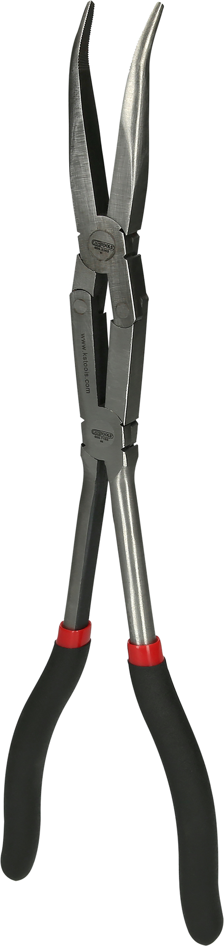 Pince à bec coudée à 45° à double articulation, L. 335mm KS TOOLS - 500.7163
