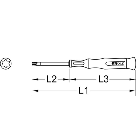 Tournevis électronique TORX PLUS® percé, IPR6 KSTOOLS - 5007812