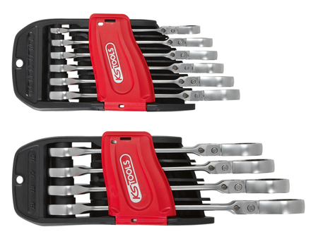 Jeu de 10 clés mixtes à cliquet à tête inclinable à verrouillage GEARplus® KS TOOLS - 503.4850