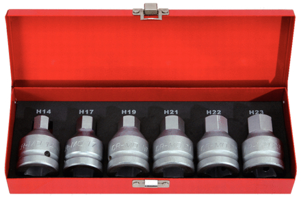 Jeu d'embouts à chocs 6 pans 3/4'', clé 14 à 24 mm KS TOOLS - 515.0000