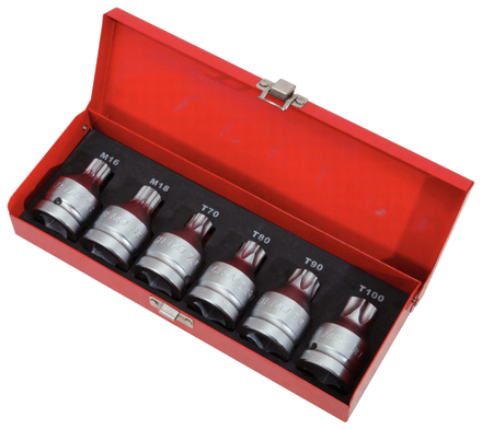 Jeu d'embouts à chocs XZN® et TORX® 3/4'', M16-18 - T60 à 100 KS TOOLS - 515.0010