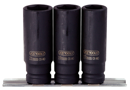 Jeu de douilles à chocs sur rail 1/2'', 3 pcs KS TOOLS - 515.0103